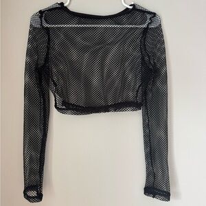 SHEIN Black Mesh Crop Top